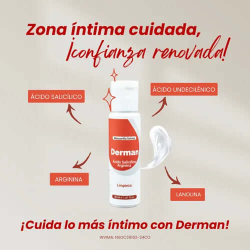 Derman crema íntima formulada para piel sensible y confort diario
