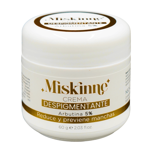 Miskinne crema despigmentante — frasco y etiqueta del producto