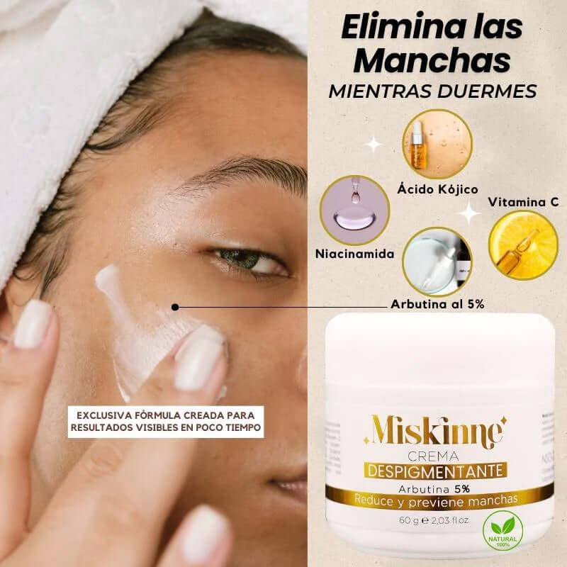 Textura cremosa de Miskinne crema despigmentante para aplicación facial