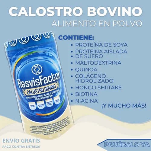 Suplemento natural con calostro bovino para defensas naturales
