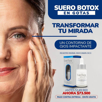 Detalle de la pipeta de Eventone con una gota del sérum facial