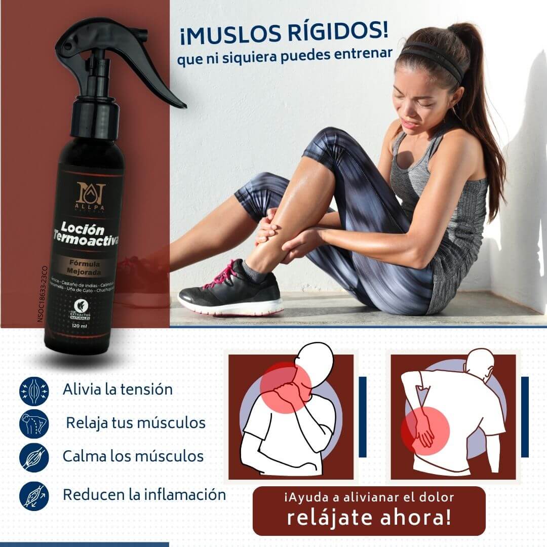 Aplicación de Loción Termoactiva en espalda, cuello y hombros